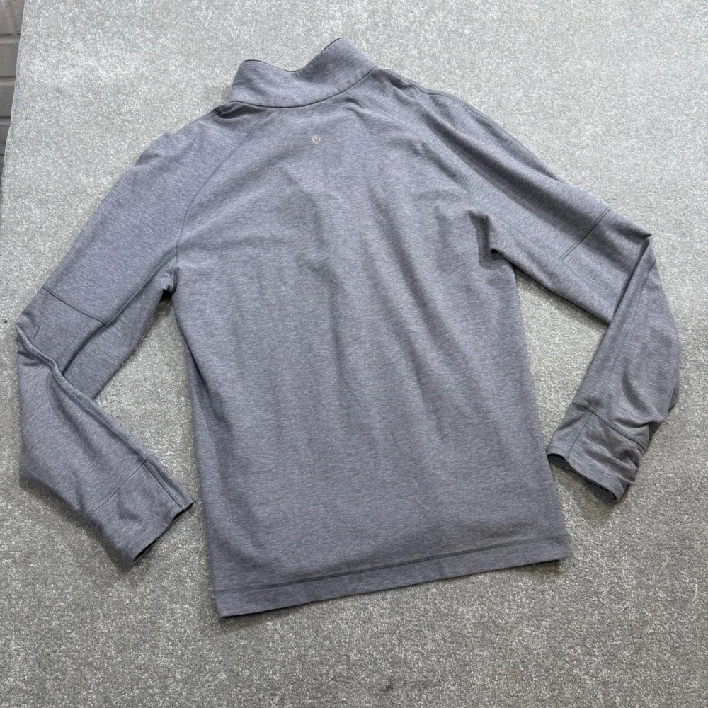 Lululemon Tech Zip Pullover Heathered Grey Long Sleeve L Running Performance